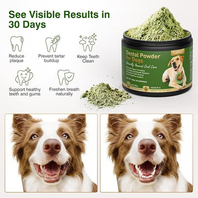 Dog Teeth Cleaning Powder,Natural Dental Powder for Plaque Remove,Tartar Control,7-Day Fresh Breath, No Brushing Needed, Chicken Flavor