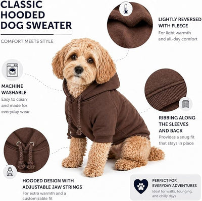 Pet Life ® Premium Ultra-Soft Year-Round Machine Washable American Classic Breathable Cotton Hooded Dog Sweater Pet Hoodie