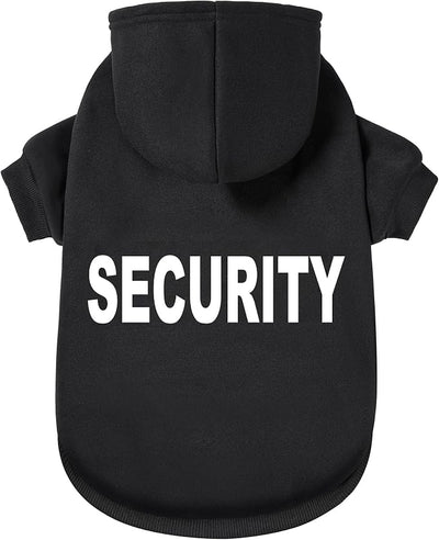 Security Dog Hoodie - Soft & Warm Dog Sweater with Leash Hole Design for Dog Cat,Dog Clothes Pullover Hoodies for Christmas, Holidays and Daily Wear (Black (Security), Medium)