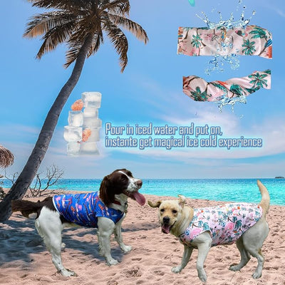 Dog Cooling Shirts, Extra Small Dog Shirts, Dog Clothes for Boy Girl Dogs, Dogs Cooling T-Shirts for Yorkie, Chihuahua, Dog Summer Shirts Hawaiian, XS, 2 Pcs
