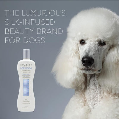 BioSilk for Dogs Silk Therapy Moisture Shampoo with Silk Proteins and Vitamins, Restores Shine and Softness, Sulfate Free, Paraben Free, pH Balanced, Made in USA, 12 Fl Oz