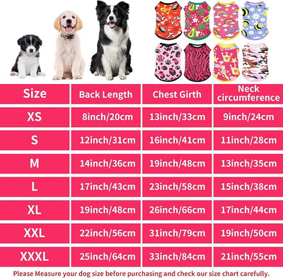 8PCS/Pack Dog Shirts Female for XXXL Dog Girl Sleeveless Tank Top Tee Clothes Vest Soft Light Weight Stretchable T-Shirts Outfits Pink Purple XXXL