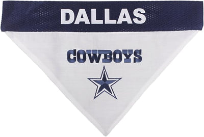 Pets First NFL DOG BANDANA - DALLAS COWBOYS REVERSIBLE PET BANDANA. 2 Sided Sports Bandana with a PREMIUM Embroidery TEAM LOGO, Large/X-Large. - 2 Sizes & 32 NFL Teams available, DAL-3217-L-XL