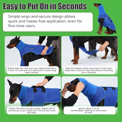 Dog Anxiety Vest with Hood, Soft Thunder Jacket for Fireworks, Vet Visits & Separation Anxiety – No Medication or Training