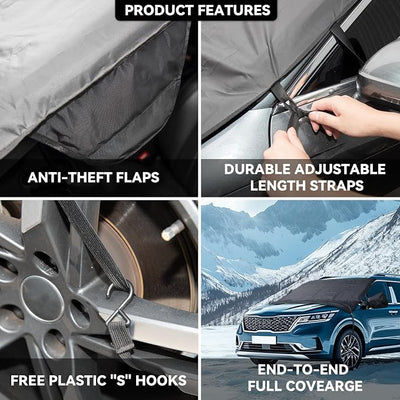 Windshield Cover for Ice and Snow for Kia Carnival/Sedona 2015-2025 2026 Oxford Defense Van Accessories 2 Layers All Weather Windshield Snow Cover Winter Sag-Proof Frost Protector for Minivan