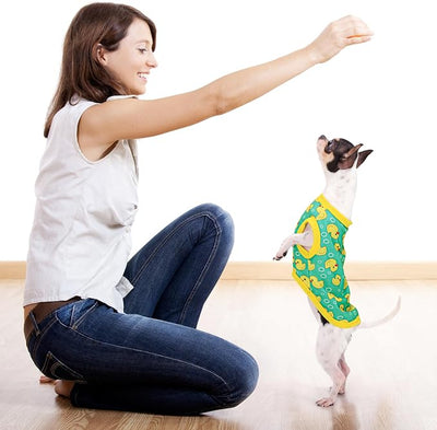 Adorable Yellow Duck Dog Shirt: Lightweight Polyester Cartoon Puppy Vest, Small Medium & Large Dog T-Shirt, Summer Pet Clothes, Cute Dog Apparel, Breathable Dog Tank Top L