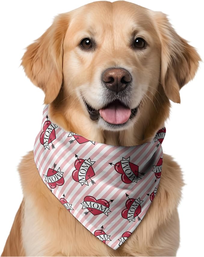 W Brings Bandana for Dogs | This Stunning Gorgeous Design Dog Bandana Scarf is Perfect Styling Accessory for Dogs Large, Medium & Small. One Size Fits All. (Medium - Large, MOM)