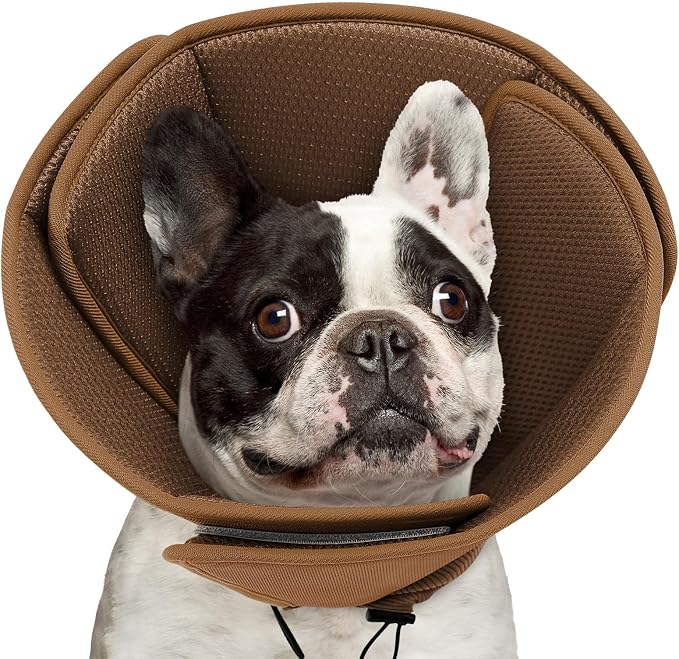Soft Dog Cone Collar,Comfortable Cones for Small Dogs/Cat to Stop Licking After Surgery, Comfy Elizabethan Collars, Neuter Recovery Ecollars of Shame Alternatives,Coffee,M