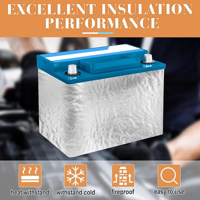Windspeed 2P Universal Car Battery Insulation Blanket for Car Battery Cover Insulation Wrap for Cold Weather Protector with 16Ft Foil Tape, Suitable for Vehicle, Truck, RV Batteries (7x39.4 Inch)