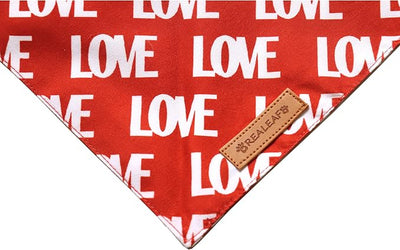 Realeaf Valentine's Day Dog Bandanas 2 Pack, Triangle Reversible Love Pet Scarf for Boy and Girl, Premium Durable Fabric, Holiday Mothers Day Bandana for Large and Extra Large Dogs (X-Large)