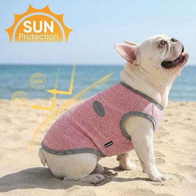 3 Pack Lightweight Sun Protection Dog Shirt Breathable Sleeveless Dog T Shirts Extra Soft Top Tank Dog Clothes for Outdoor Activities (Purple + Skin Pink + Light Pink, X-Small)