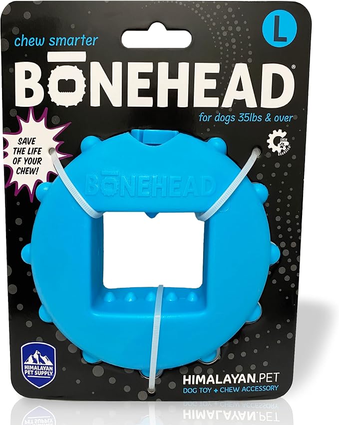 Bonehead Large Dog Chew Holder, Secures Chews for Dogs, Chew Smarter and Longer, Stimulate Your Dog, Holds Yak Chews with Screw-in Fastener, 1 Dog Toy