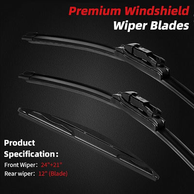 OTUAYAUTO Premium Windshield Wiper Blades - Replacement for Buick Enclave 2012-2017 - Precision Fit, All-Weather Performance, Front and Rear Wiper Blades, Pinch Tab - 24"+21"+12" (Pack of 3)