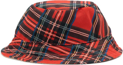 THE WORTHY DOG Plaid Hat for Dogs – Lightweight Pet Sun Hat with Adjustable Chin Strap, Soft Brim & Bright Colors - Red, Large