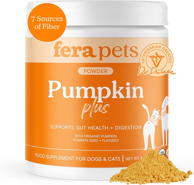 Cat & Dog Pumpkin Plus Fiber Supplement - Powder, 90 Scoops