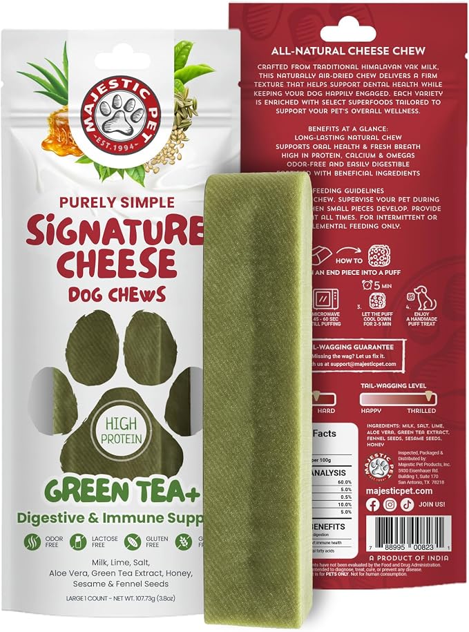 Majestic Pet Himalayan All-Natural Cheese Dog Chews - Long Lasting Dental Chew for Dogs - Healthy Pet Treats with Beneficial Ingredients (Digestive & Immune Support, Large, 1 Pack)