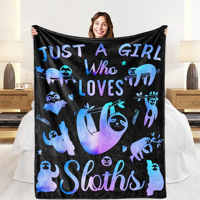 Sloth Gifts for Women Girls Boys, Cozy Soft Fleece Throw Blanket for Bed Couch Travel Car Seat, Birthday Gifts for Moms from Daughter Son Mothers Day Christmas, Room Home Decor 60" x 50"