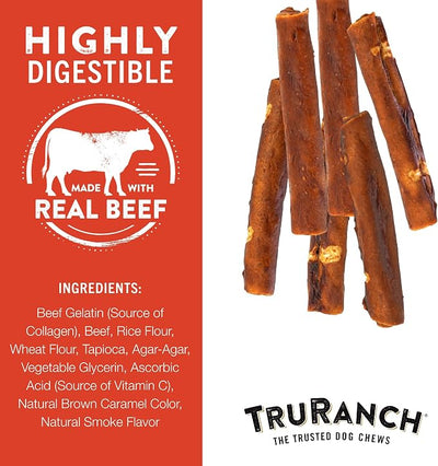 TRURANCH Collagen Rolls - 6" Collagen Rolls for Dogs - Long Lasting Healthy Joint Support - Rawhide Alternative - Skin & Coat Health - Made with Real Beef, Value Pack, 15 Bags, 60 Count