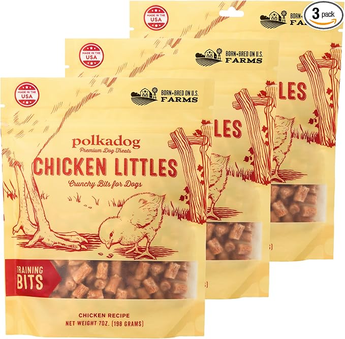 Chicken Littles Crunchy Training Bits 3 Pack - All Natural, Limited Ingredient, Training Treats for Dogs. Great for Allergies, Handcrafted in USA - 7oz (3pk)