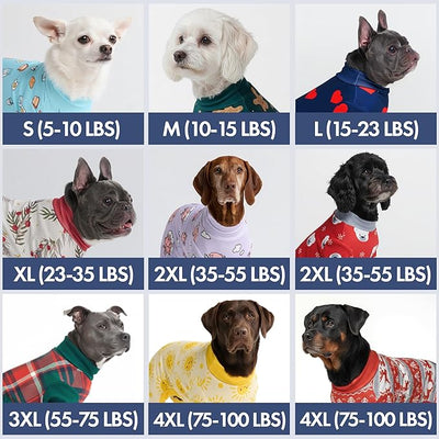 Spark Paws Dog Christmas Pajama, Dog Recovery Suit Male, Onesie, Ultra-Soft and 4-Way Stretch, for Small Medium and Large Breeds - Green and Red Plaid - M
