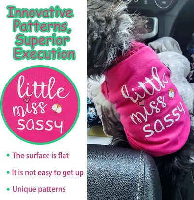Paiaite Dog Clothes Fashionable Sleeveless Pet Vest: 'Little Miss Sassy' Printed Cotton Dog Shirt, Ideal for Small, Medium, and Large Breeds, Ensuring Comfort and Breathability Green M