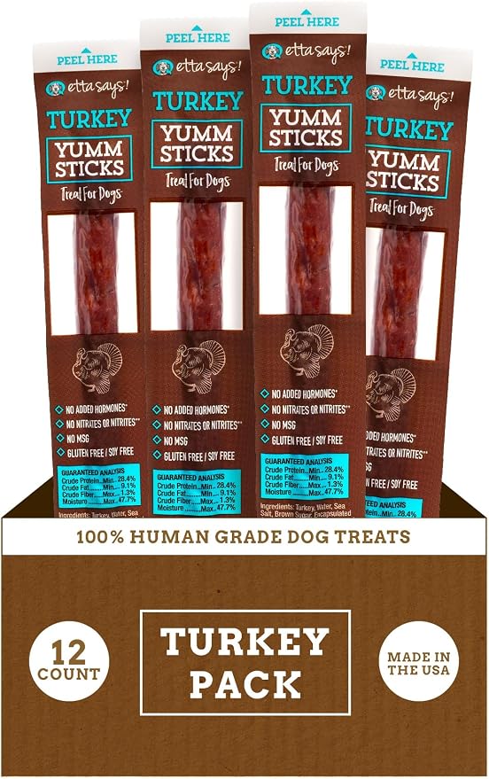 Yumm Sticks - Real Meat Turkey Dog Jerky Treats - Human Grade - Made in The USA (12 Count Pack of 1)