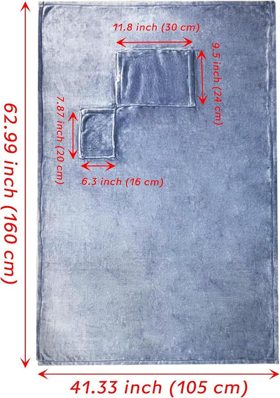 Kirkwood Kitchen Heated Blanket with USB Power, Soft Portable Outdoor Blanket, Stadium Blanket, Picnic Blanket, for Traveling, Camping, Hiking & Outdoor Activities or Wheelchair Use, Washed Blue