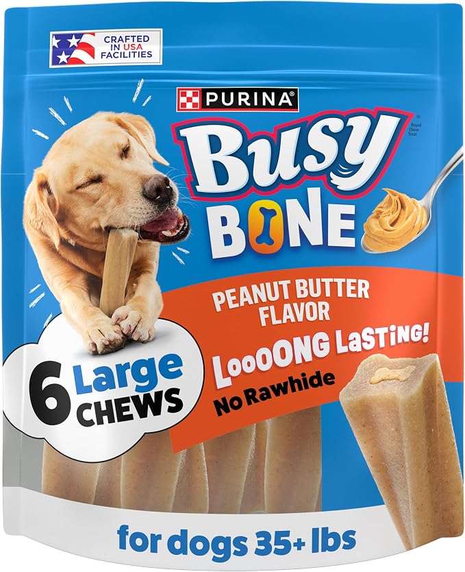 Adult Dog Chew Bone Treats, Peanut Butter - 6 ct. Pouch