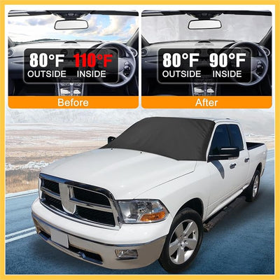 210T Magnetic Car Windshield Cover Sun Shade Snow Frost Ice Guard Waterproof Windshield Protector for SUV 94 x 57.4 Inches Auto Replacement Parts