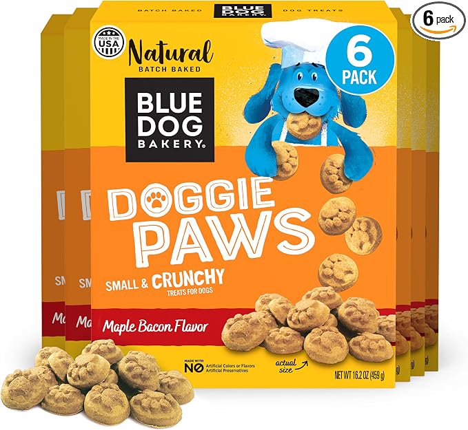 Natural Dog Treats, Doggie Paws, Maple Bacon Flavor, 16.2oz (6 Count)