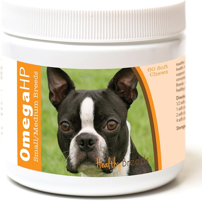 Boston Terrier Omega HP Fatty Acid Skin and Coat Support Soft Chews 60 Count