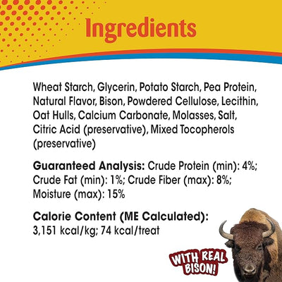 Nylabone Nubz Wild Natural Edible Chew Treats for Dogs, Made in USA, Bison Flavor, Small - Up to 25 lbs. (4 Count) (Pack of 2)