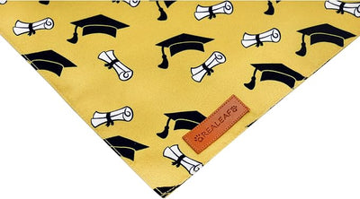 Realeaf Graduation Dog Bandanas 2 Pack, Reversible Pet Scarf for Boy and Girl, Premium Durable Fabric, Holiday Bandana for Small Medium Large and X-Large Dogs (Graduation, Large)