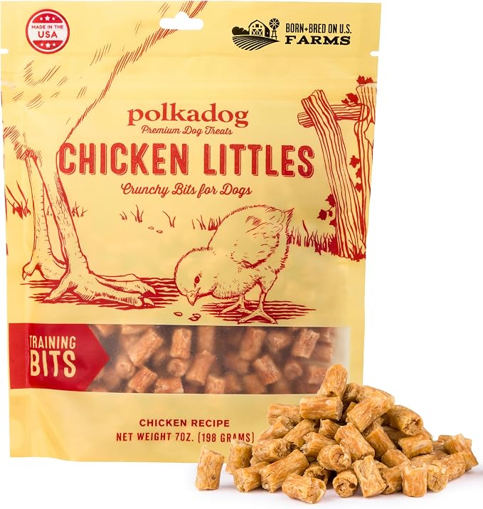 Chicken Littles Crunchy Training Bits - All Natural, Limited Ingredient, Premium Training Treats for Dogs. Great for Allergies, Handcrafted in USA - 7oz (1pk)