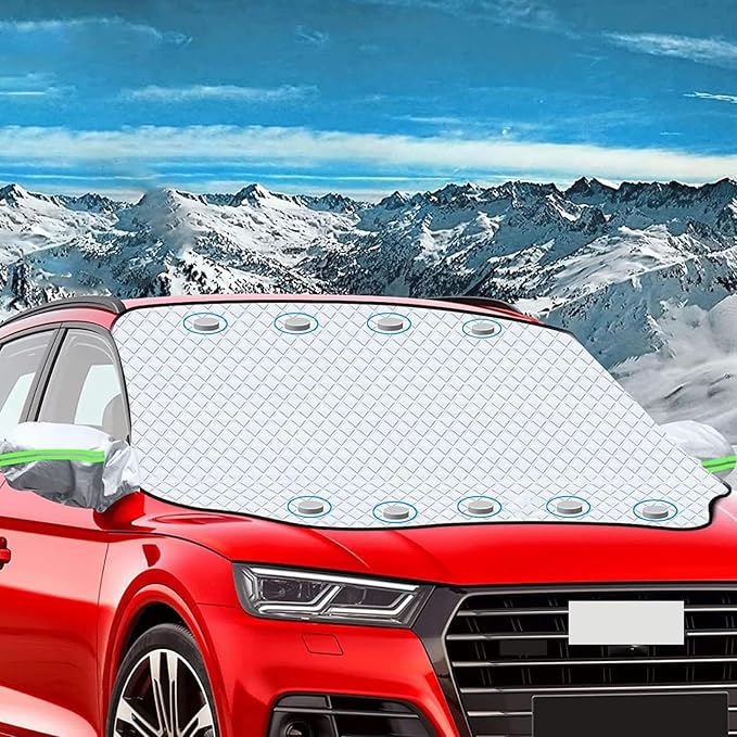Car Windshield Snow Cover for Toyota Camry 2018-2024, Front Window Windscreen Cover Winter Magnetic Windshield Frost Cover with Side Mirror Automotive Accessories,B/157×126cm