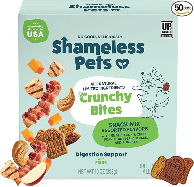 Crunchy Dog Treats - Snack Mix Variety, 10oz - Healthy Dog Biscuits & Cookies Treats for Small, Medium, and Large Dogs - Made in The USA - Free from Corn & Soy