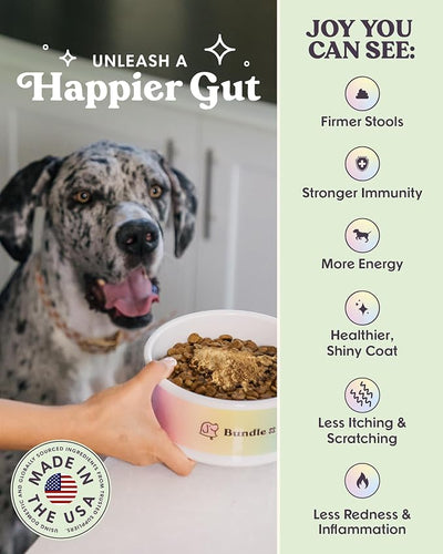 Bundle x Joy Beef Bone Broth Powder for Dogs Daily Boost Powder with Colostrum for Dogs Immune Support & Allergy Relief, 4.8 oz, 54 Servings - Dog Supplements Made in USA