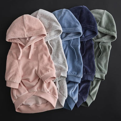 Pet Passion Cooper II Organic Cotton Velour Dog Hoodie Pet Coat for Small, Medium and Large Dogs, Light Heather Gray, X-Small