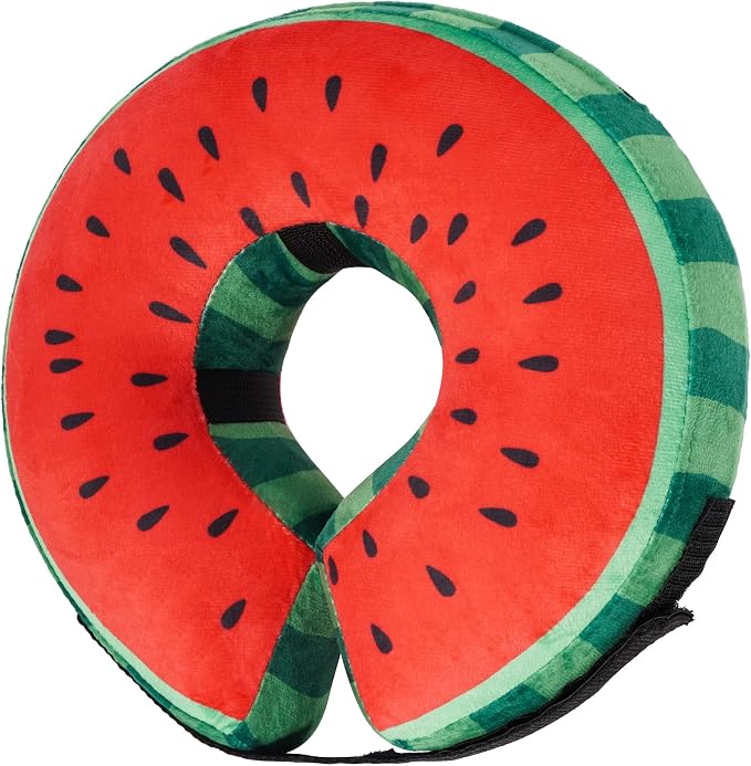 Recovery Donut Collar for Dogs & Cat,Inflatable Dog Collar Alternative After Surgery,Soft Cone for Large Medium Small Pet(Watermelon,Medium+)
