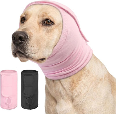 KOESON Dog Calming Hoodie, Soft No Shake Ear Wraps for Dogs, Adjustable Dog Ear Muffs Noise Protecion, Head & Neck Covers for Dogs for Thunder, Firework, Grooming, Separation Anxiety, Hematoma
