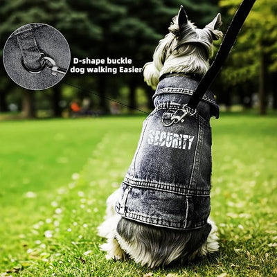 Dog Jeans Black Jacket Denim Pet Coat for Puppy Small Dogs Cotton Classic Overalls Male Cat Costumes Sleeveless Washed Vest Clothes Outfit T-Shirts Chihuahua,Yorkie,Teacup（X-Small）