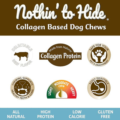 Fieldcrest Farms Nothin' to Hide Twist Stix, Beef Flavor, Easily Digestible, Supports Skin, Coat, Joints & Muscles, for Moderate Chewers Under 15lbs, 10 Pieces