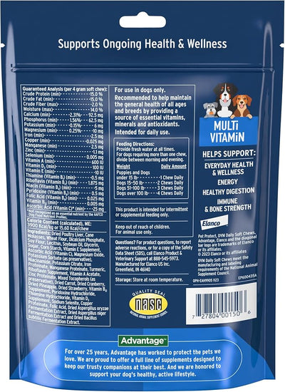 Pet Protect Dog Multivitamin, Vet-Formulated DVM Daily Soft Chews, Supports Ongoing Health & Wellness, Chicken-Flavor (120 Count)