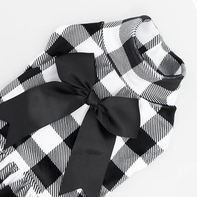 CuteBone Turtleneck Dog Velvet Dress Puppy Skirt Costume Pet Clothes Cat Apparel with Bow Hair Rope for Small Dogs CVD14M
