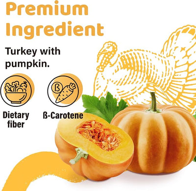 iPaw 5 Stock-Up Combo Turkey Dog Treats, SQF Certified Human Grade Dog Treat, Suitable for Training Chew, Hypoallergenic, Rawhide Alternative, Thin Stick (Pumpkin), 5 Packs