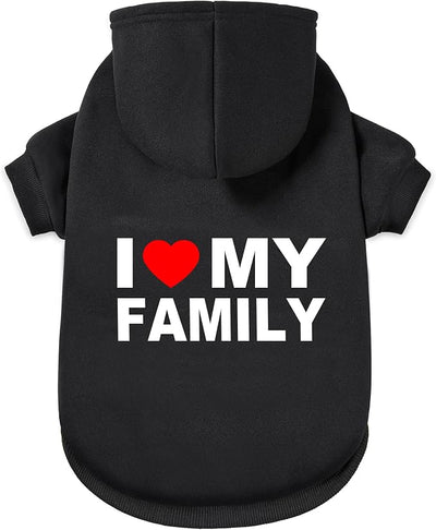 Dog Sweater Dog Hoodie Cold Weather Coat Hooded Sweatshirt for Puppies,Cats, Small Medium Large Dogs (Black(Family), XX-Large)