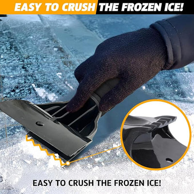 EcoNour Ice Scraper for Car Windshield | 2 Pack Window Scraper to Remove Snow, Frost, and Ice | Ice Crusher for Car Window with Foam Handle for Perfect Grip | Snow Removal & Frost Remover Accessories