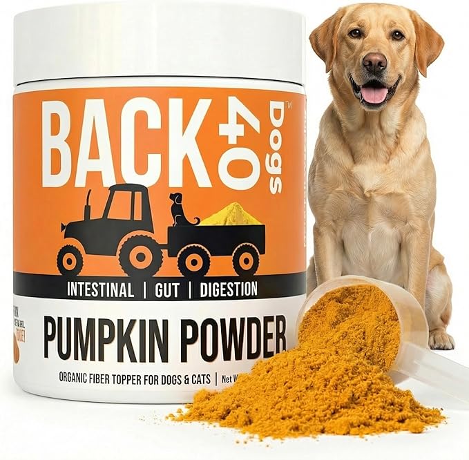 Pumpkin Powder for Dogs - Powder Pumpkin Dog Food Toppers - Rich in Fiber Supplement Helps with Gut & Digestion, Nutrient Absorption, Diarrhea, Constipation & Upset Stomach- 8.1oz- Made in USA