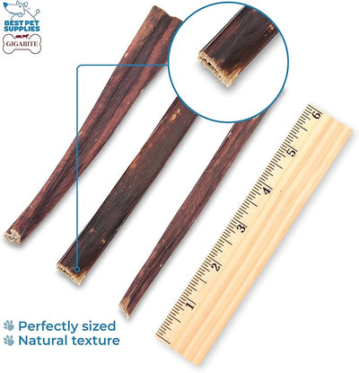 GigaBite Beef Esophagus Dog Treats - Natural Gullet Sticks for Dogs, High Protein Single Ingredient Dog Chews, Rawhide Free Dental Dog Treats for All Dog Breeds - Sticks (6 Inch), Pack of 18