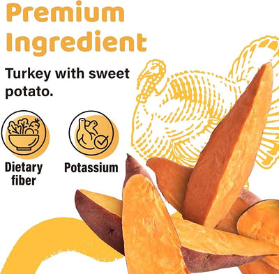 iPaw 5 Stock-Up Combo Turkey Dog Treats, SQF Certified Human Grade Dog Treat, Suitable for Training Chew, Hypoallergenic, Rawhide Alternative, Thin Stick (Sweet Potato), 5 Packs